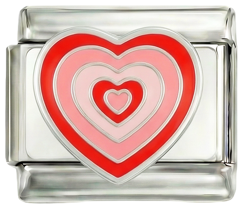 Growing heart red, on Silver