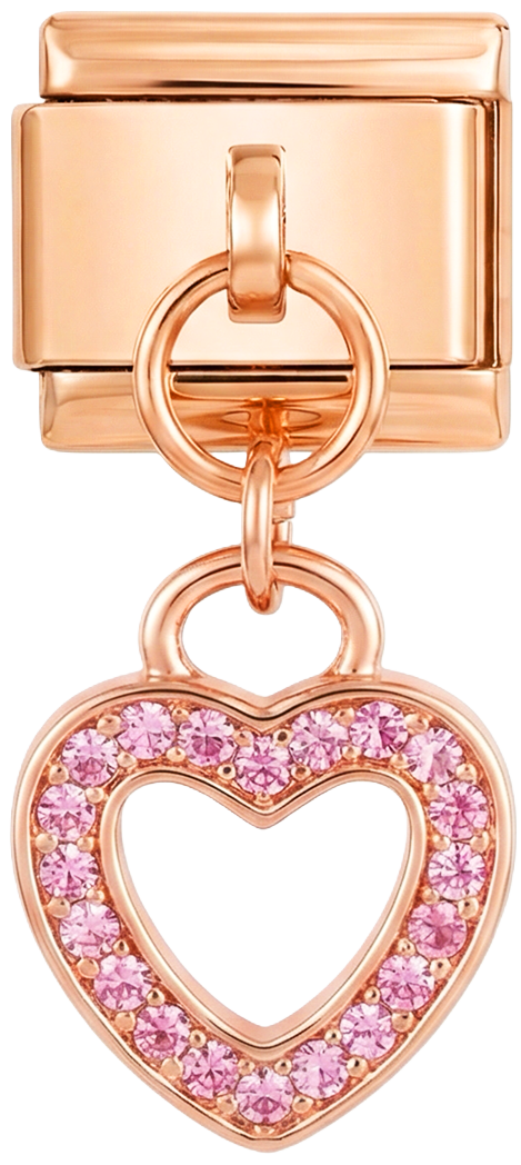 Rose Gold Heart with Stones, on Silver - Rose-Gold-Heart-with-Stones-on-Silver.png