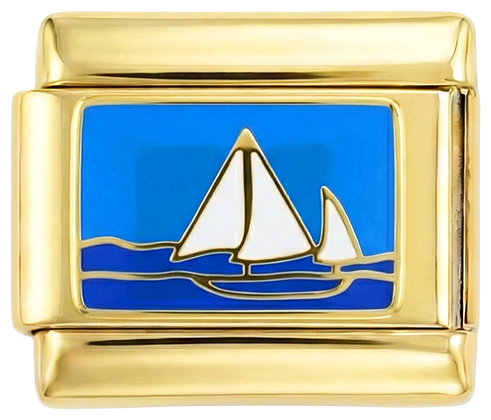 Sailing Boat in the Sea, on Gold - Sailing-Boat-in-the-Sea-on-Gold.png