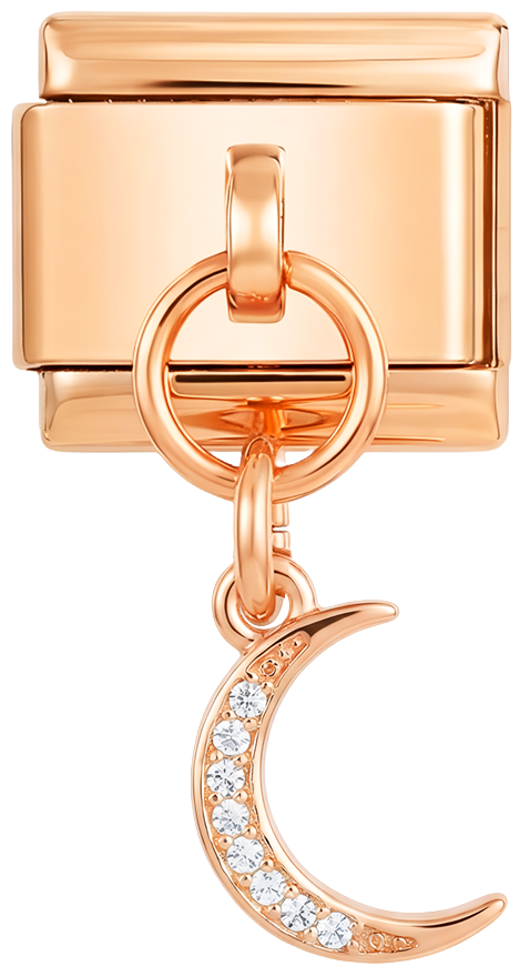 Moon with White Stones, on Rose Gold - moon-with-white-stones-on-rose-gold.png