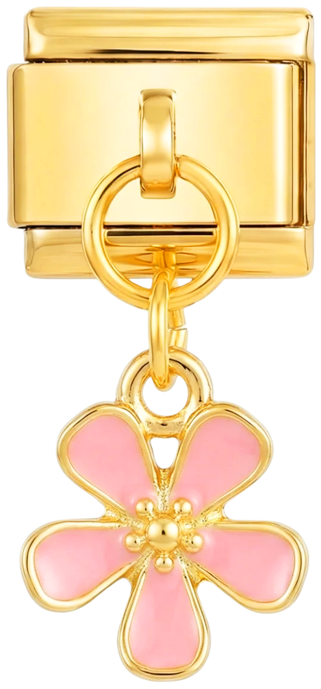 Pink Flower Hanging on Gold - pink-flower-hanging-on-gold.png