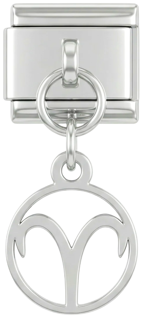 Aries Sign, on Silver - Aries-sign-hanging-on-silver.png