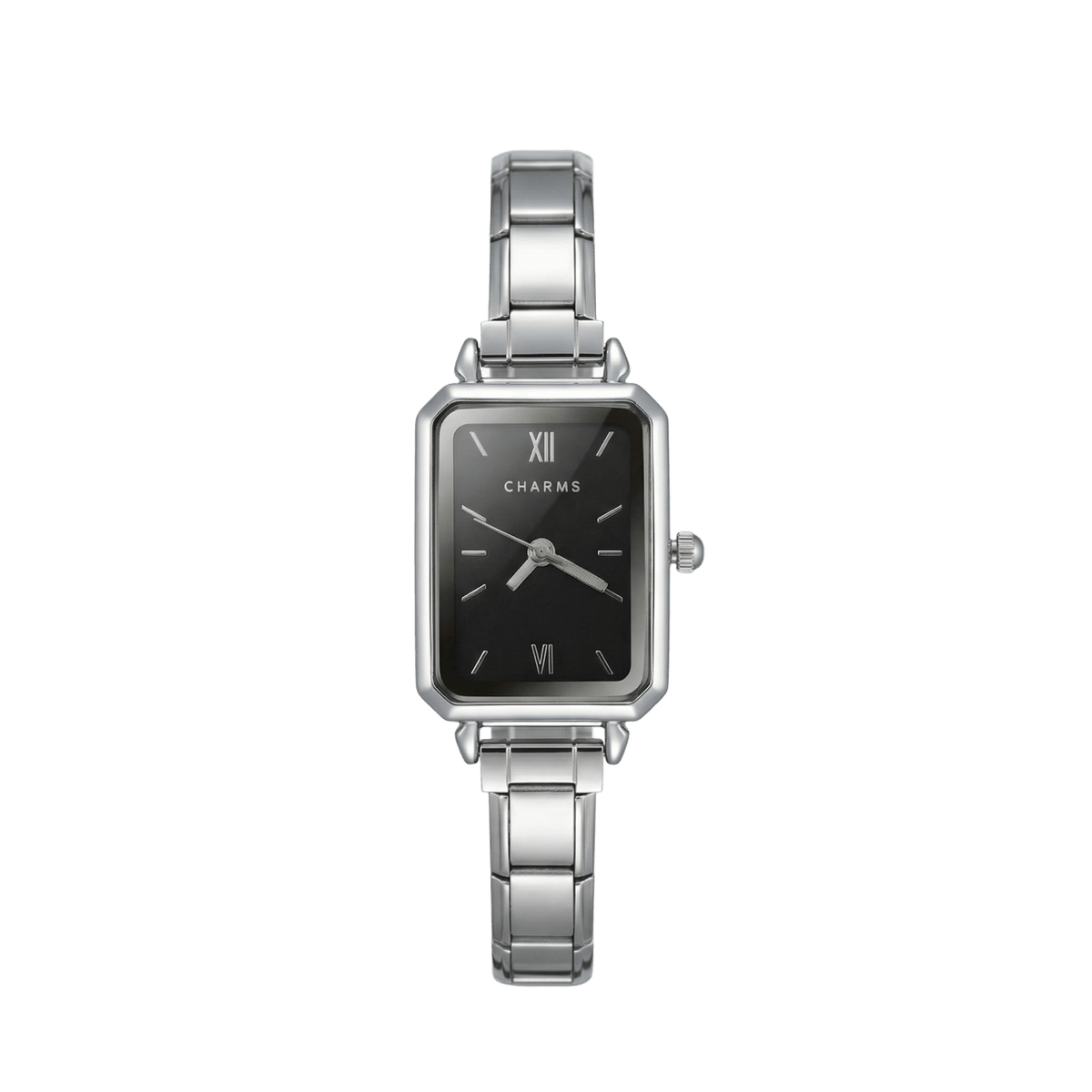 Como Watch Silver Black Dial