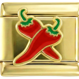 Double Red Pepper, on Gold