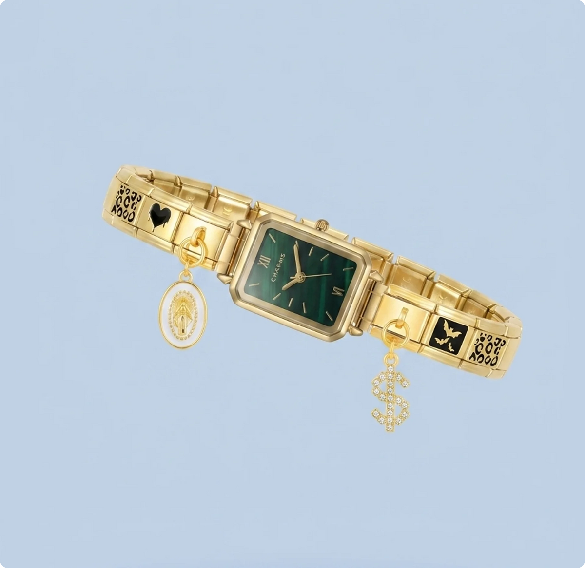 Gold luxury watch with elegant dial design, premium fashion wrist accessory for men and women
