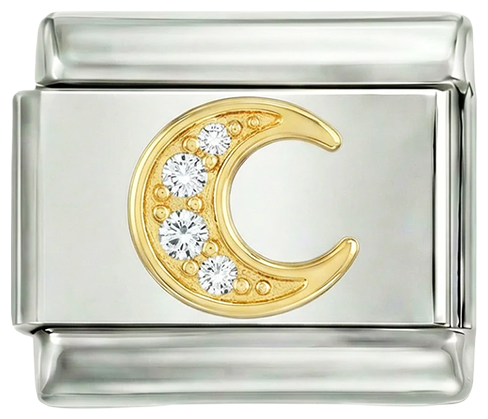 Letter C in Gold with Stones, on Silver - Letter-C-in-gold-with-stones-on-silver.png