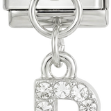 Letter R with stones, Hanging, on Silver - Letter-R-with-stones-hanging-on-silver.png