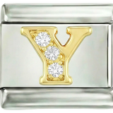 Letter Y in Gold with Stones, on Silver - Letter-Y-in-gold-with-stones-on-silver.png