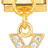Letter Y with stones, Hanging, on Gold - Letter-Y-with-stones-hanging-on-gold.png