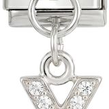 Letter Y with stones, Hanging, on Silver - Letter-Y-with-stones-hanging-on-silver.png