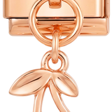 Pair of Cherries with Stones on Rose Gold