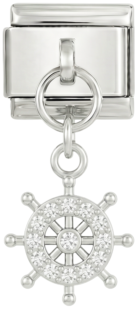 Ship's Helm with Stones, on Silver
