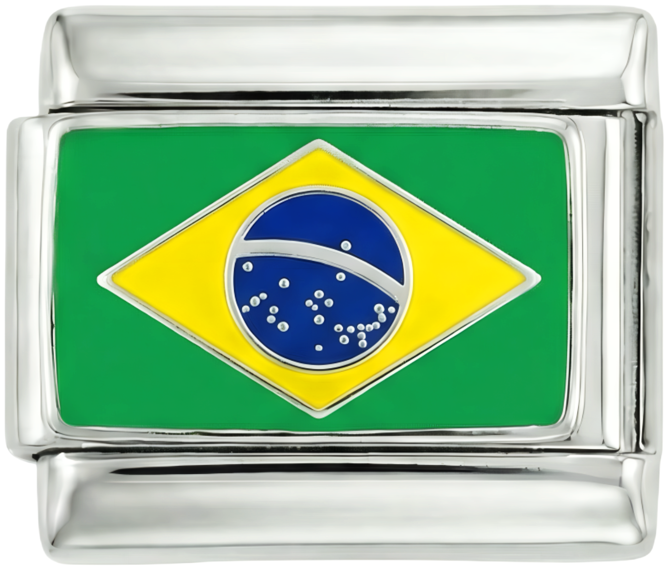 Brazil Flag, on Silver - brazil-on-silver.png