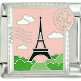 Eiffel Tower Stamp on Silver