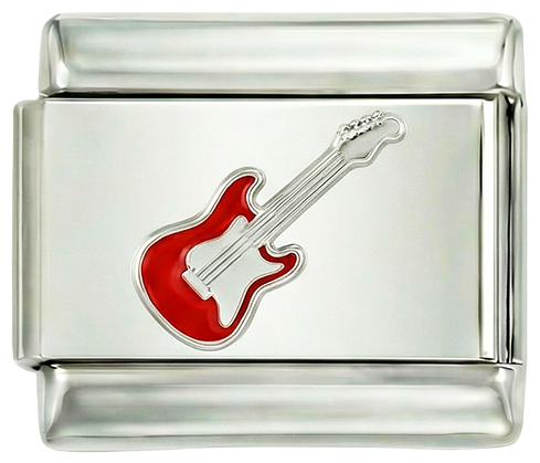 Electric Red & White Guitar on Silver - electric-red-white-guitar-on-silver.png