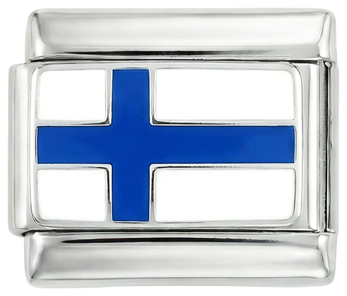 Finland Flag, on Silver - finland-flag-on-silver.png