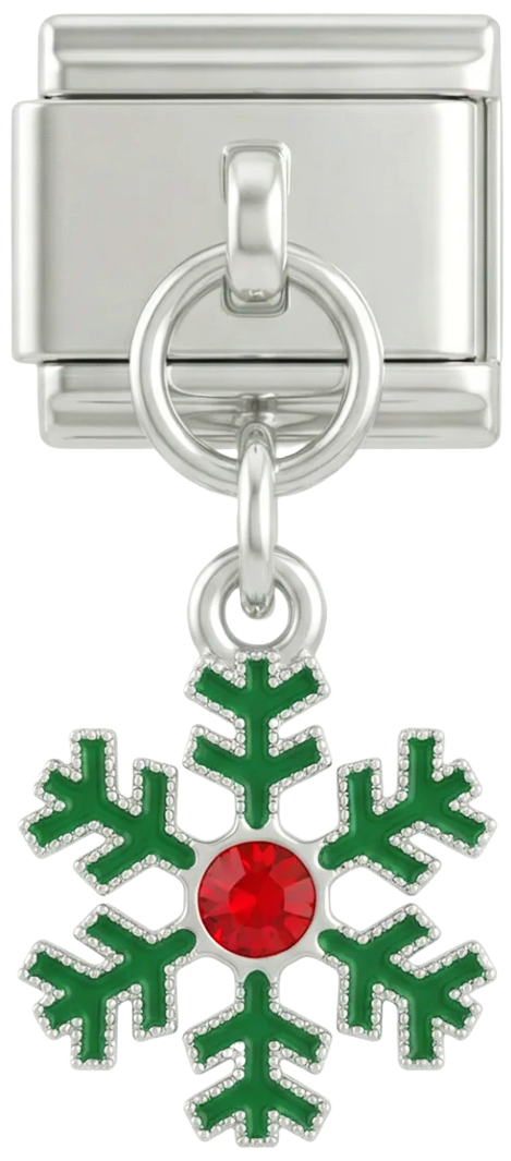 Green Snowflake and Its Red Stone - green-snowflake-and-its-red-stone.png