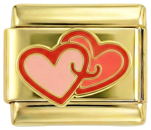 Hugging Pink Hearts on Gold - hugging-pink-hearts-on-gold.png
