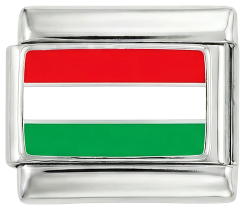 Hungary Flag, on Silver - hungary-on-silver.png