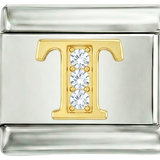 Letter T in Gold with Stones, on Silver - letter-t-in-gold-with-stones-on-silver.png