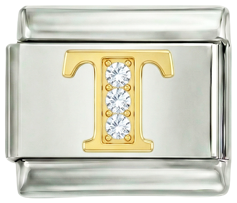 Letter T in Gold with Stones, on Silver - letter-t-in-gold-with-stones-on-silver.png