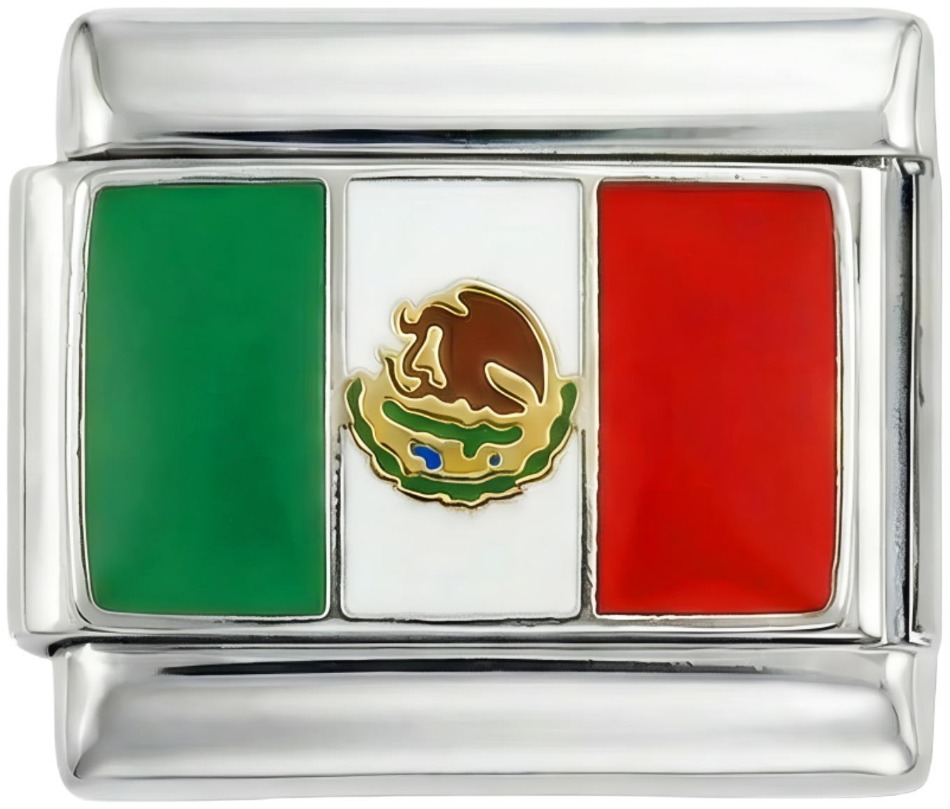 Mexico Flag, on Silver - mexico-on-silver.png