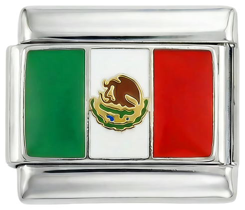 Mexico Flag, on Silver - mexico-on-silver.png