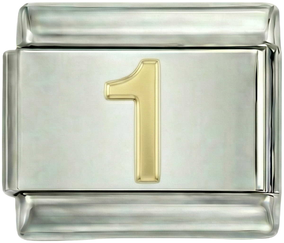 Skaičius 1 ant sidabro