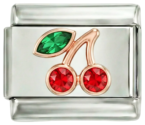 Pair of Cherries with Stones, on Silver - pair-of-cherries-with-stones-on-silver.png