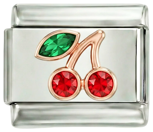 Pair of Cherries with Stones, on Silver - pair-of-cherries-with-stones-on-silver.png