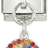 Rainbow with Cloud and Stones, on Silver - rainbow-with-cloud-and-star-on-silver.png
