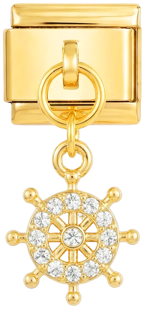 Ship's Helm with Stones, on Gold - ships-helm-with-stones-on-gold.png